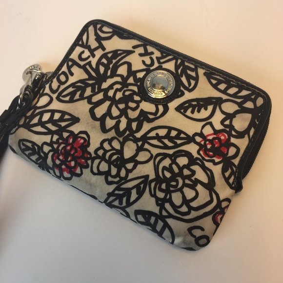 COACH Poppy Floral Graffiti Wristlet - Picture 2 of 7